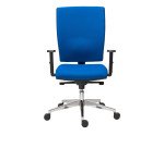 Chaise de bureau BRUNEAU ACTIV' - Dossier tissu, mécanisme synchrone, pieds aluminium, accoudoirs 1D