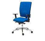 Chaise de bureau BRUNEAU ACTIV' - Dossier tissu, mécanisme synchrone, pieds aluminium, accoudoirs 1D