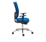 Chaise de bureau BRUNEAU ACTIV' - Dossier tissu, mécanisme synchrone, pieds aluminium, accoudoirs 1D