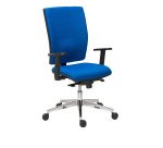 Chaise de bureau BRUNEAU ACTIV' - Dossier tissu, mécanisme synchrone, pieds aluminium, accoudoirs 1D