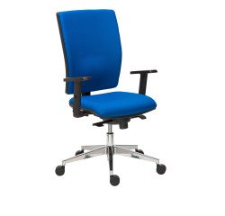 Bureaustoel BRUNEAU ACTIV' - stoffen rug, synchroon mechanisme, aluminium poten, 1D-armleuningen