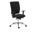 Chaise de bureau BRUNEAU ACTIV' - Dossier tissu, mécanisme synchrone, pieds aluminium, accoudoirs 1D