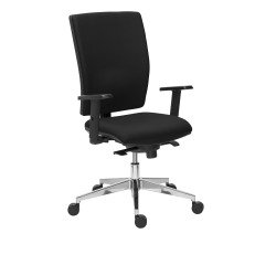 Office chair Bruneau Activ' fabric back, synchronous mechanism, aluminum legs, 1D armrests