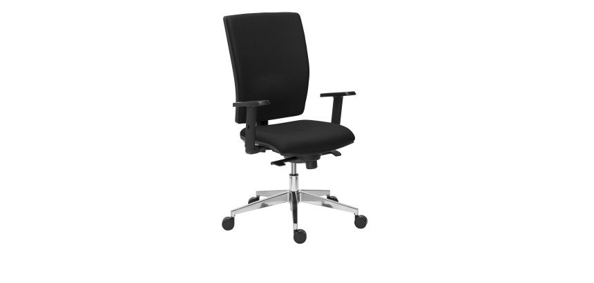 Bureaustoel BRUNEAU ACTIV' - stoffen rug, synchroon mechanisme, aluminium poten, 1D-armleuningen