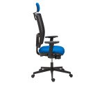 Bürostuhl Bruneau Activ' Stoff und Netz - Hohe Rückenlehne mit Lendenwirbelstütze - Mit Kopfstütze - Schwarze Beine