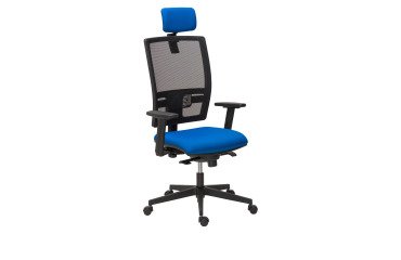 Silla de oficina Bruneau Activ' malla - patas nailon - sincronizada - con cabecera