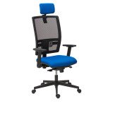 Chaise de bureau Bruneau Activ' Tissu et maille - Dossier haut avec soutien lombaire - Avec têtière - Pieds noir