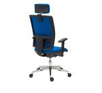 Chaise de bureau Bruneau Activ' Tissu - Dossier haut avec soutien lombaire - Mécanisme synchrone - Avec têtière - Accoudoirs 1D - Pieds aluminium