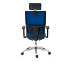 Chaise de bureau Bruneau Activ' Tissu - Dossier haut avec soutien lombaire - Mécanisme synchrone - Avec têtière - Accoudoirs 1D - Pieds aluminium
