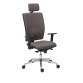 Brown Bruneau Activ' Fabric Office Chair - High back with lumbar support - With headrest - Aluminum legs