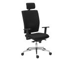 Chaise de bureau Bruneau Activ' Tissu - Dossier haut avec soutien lombaire - Avec têtière - Pieds aluminium