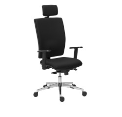Brown Bruneau Activ' Fabric Office Chair - High back with lumbar support - With headrest - Aluminum legs