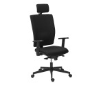 Chaise de bureau Bruneau Activ' Tissu - Dossier haut avec soutien lombaire - Avec têtière - Pieds noir