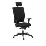 Chaise de bureau Bruneau Activ' Tissu - Dossier haut avec soutien lombaire - Avec têtière - Pieds noir