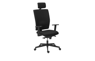 Sedia direzionale Bruneau Activ' schienale in tessuto con braccioli 1D e poggiatesta 2D inclusi