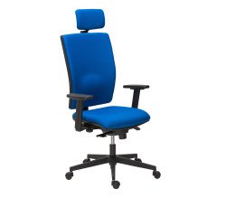 Silla de oficina Bruneau Activ' tejido - patas nailon - sincronizada - con cabecera