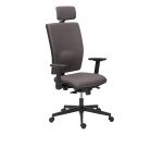 Chaise de bureau Bruneau Activ' Tissu - Dossier haut avec soutien lombaire - Avec têtière - Pieds noir