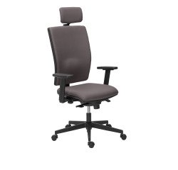 Chaise de bureau Bruneau Activ' Tissu - Dossier haut avec soutien lombaire - Avec têtière - Pieds noir