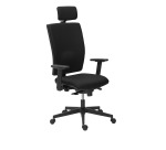 Chaise de bureau Bruneau Activ' Tissu - Dossier haut avec soutien lombaire - Avec têtière - Pieds noir