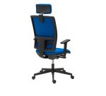 Chaise de bureau Bruneau Activ' Tissu - Dossier haut avec soutien lombaire - Avec têtière - Pieds noir