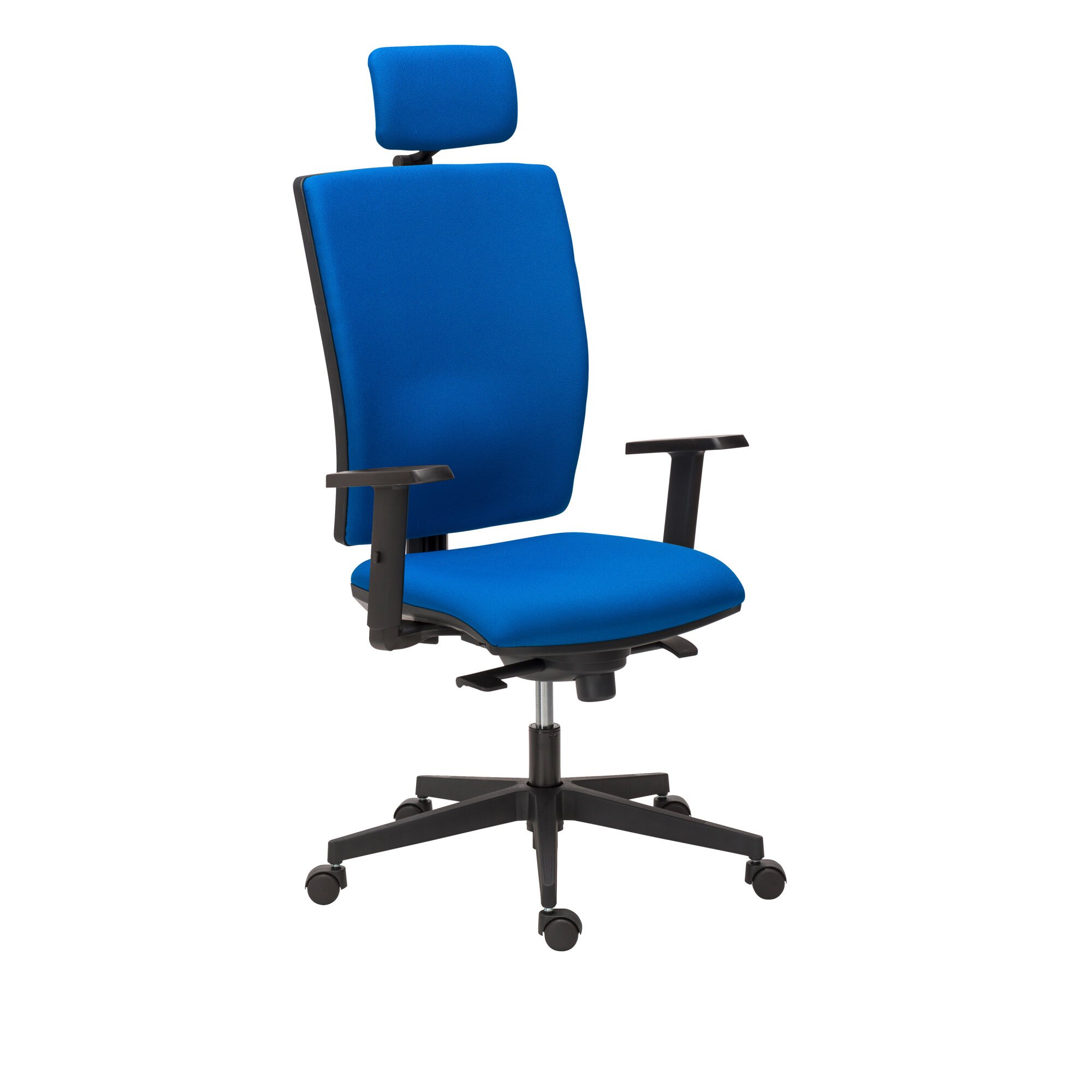 Chaise de bureau Bruneau Activ' Tissu - Dossier haut avec soutien lombaire - Avec têtière - Pieds noir