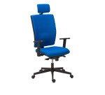 Chaise de bureau Bruneau Activ' Tissu - Dossier haut avec soutien lombaire - Avec têtière - Pieds noir