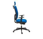Chaise de bureau Bruneau Activ' Tissu - Dossier haut avec soutien lombaire - Avec têtière - Pieds noir