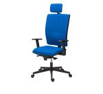 Chaise de bureau Bruneau Activ' Tissu - Dossier haut avec soutien lombaire - Avec têtière - Pieds noir