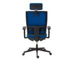 Chaise de bureau Bruneau Activ' Tissu - Dossier haut avec soutien lombaire - Avec têtière - Pieds noir