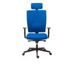 Chaise de bureau Bruneau Activ' Tissu - Dossier haut avec soutien lombaire - Avec têtière - Pieds noir