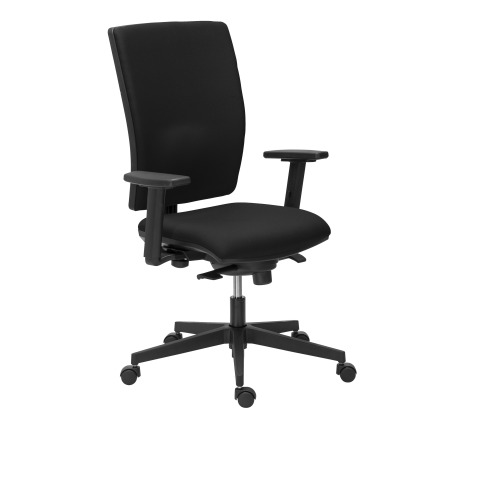 Chaise de bureau Bruneau Activ' - Tissu - Dossier haut avec soutien lombaire - Pieds noirs