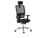 Silla de oficina Bruneau Activ' malla - patas aluminio - sincronizada - con cabecera