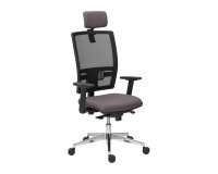 Silla de oficina Bruneau Activ' malla - patas aluminio - sincronizada - con cabecera