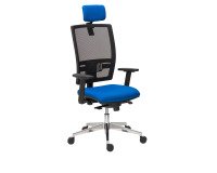 Bureaustoel Bruneau Activ' - Stof en netstructuur - Hoge rugleuning met lendensteun - met hoofdsteun - aluminium poten