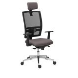 Chaise de bureau Bruneau Activ' Tissu et maille - Dossier haut avec soutien lombaire - Avec têtière - Pieds aluminium
