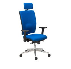 Silla de oficina Bruneau Activ' tejido - patas aluminio - sincronizada - con cabecera