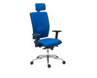 Brown Bruneau Activ' Fabric Office Chair - High back with lumbar support - With headrest - Aluminum legs