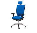 Chaise de bureau Bruneau Activ' Tissu - Dossier haut avec soutien lombaire - Avec têtière - Pieds aluminium