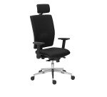 Chaise de bureau Bruneau Activ' Tissu - Dossier haut avec soutien lombaire - Avec têtière - Pieds aluminium