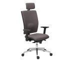 Brown Bruneau Activ' Fabric Office Chair - High back with lumbar support - With headrest - Aluminum legs