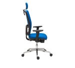 Chaise de bureau Bruneau Activ' Tissu - Dossier haut avec soutien lombaire - Avec têtière - Pieds aluminium