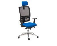 Chaise de bureau Bruneau Activ' Tissu et maille - Dossier haut avec soutien lombaire - Avec têtière - Pieds aluminium