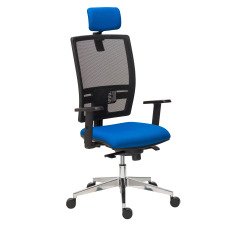 Chaise de bureau Bruneau Activ' Tissu et maille - Dossier haut avec soutien lombaire - Avec têtière - Pieds aluminium