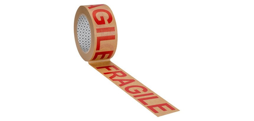 Ruban adhésif Kraft brun Bruneau imprimé "Fragile", 85 g/m², 50 mm x 50 m