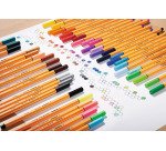 Stylo feutre Stabilo point 88. Pochette de 10 couleurs assorties.