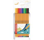 Stylo feutre Stabilo point 88. Pochette de 10 couleurs assorties.
