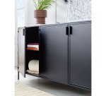 Buffet Shantay 3 portes en acier finition peint noir 160 x 72 cm