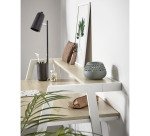 Bureau Aarhus en mélamine finition naturelle et pieds en acier blanc 115 x 60 cm