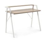 Bureau Aarhus en mélamine finition naturelle et pieds en acier blanc 115 x 60 cm
