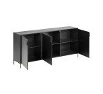 Buffet Shantay 3 portes en acier finition peint noir 160 x 72 cm